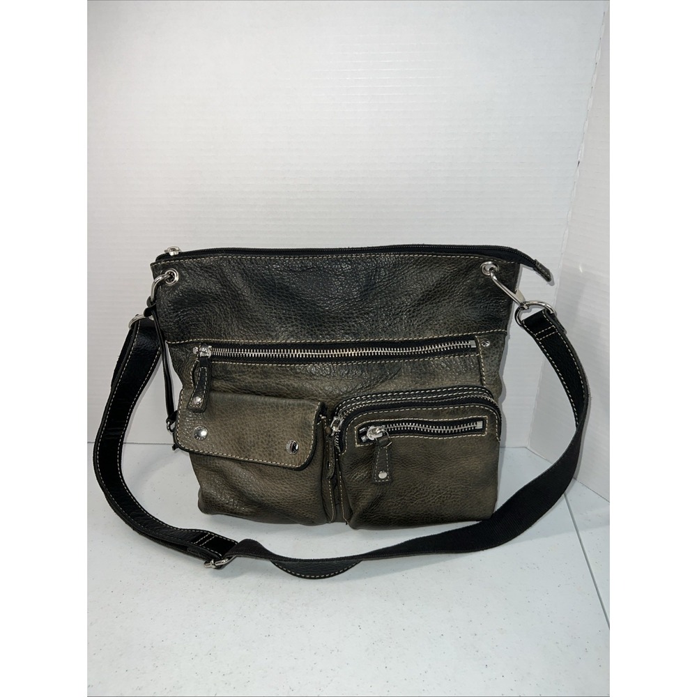 FOSSIL Sutter Dark‎ Brown Pebbled Leather Crossbody Shoulder Handbag